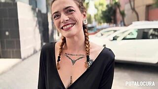 Yo putalocura, catch tattooed spanish malafalda bent over for dirty creampie!