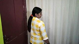 damn, horny indian coed sneaks to bedroom for boyfriend's monster cock pounding!