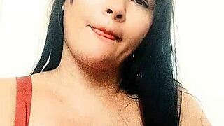 japanese milf wife dances her big tits for stranger on cam