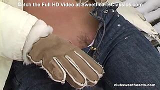 hey look at this naked babe fingering her shaved pussy with dildos outdoors in the snow... remastered retro style with small tits and tight body