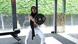 arab girl tempts gym workers, begs for rough gangbang domination creampie? 