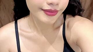 petite teen masturbates tight pussy with huge cock dildo