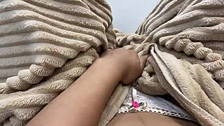 Horny petite teen fucks tight pussy solo homemade craving cock badly