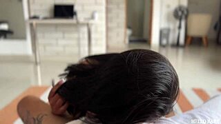 wild lore's tight colombian pussy gapes on my huge cock deepthroat anal homemade