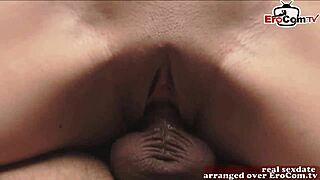 Petite British teen tempts man into steamy oiled massage seduction