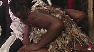 pretty blonde and black babes, you two bent over in heels getting doggy fucked together by guys? 😈