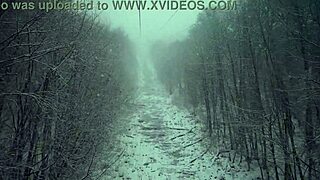 Winter Magic! Laura Quest's Outdoor Tease Turns into Cum Swallow Adventure