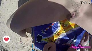 Tanned babe shakes big ass in sensual beach doggystyle pov pounding