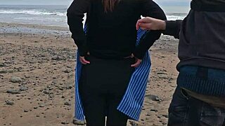 stunning silvia soprano slapped spit dominated on norway beach in kinky cinema