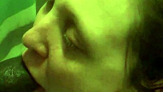 crazy redhead bathes in shower sucking huge black cock wildly