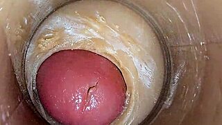 Intimate ASMR creampie internal view 4K