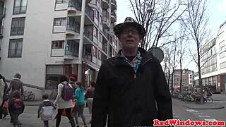 STOCKINGED DUTCH PUSSY POUNDED BY CLIENT IN HEELS CLOSE UP CUMSHOT