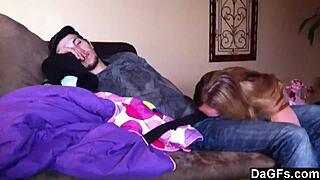 Morning blowjob from hot blonde girlfriend 😍 fingering her wet pussy early!