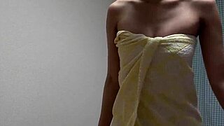 akane iruma strips leotard bares tits for steamy shower