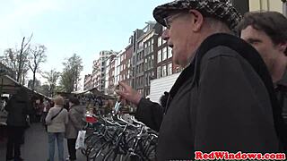 STOCKINGED DUTCH PUSSY POUNDED BY CLIENT IN HEELS CLOSE UP CUMSHOT