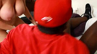 yo slutty big tits cougar milf rides two black cocks hard