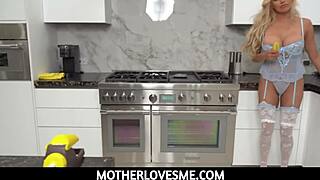 Blonde Bombshell Milf Step Mom's Big Tits Guide Virgin Step Son in POV. Starring Caitlin Bell