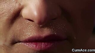 Peculiar Babe Swallows Cumshot Facial After Blowbang Cum Swapping
