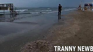 Slide Cock Down Shemale Throat