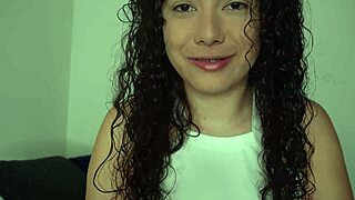curly 18-year-old colombian follows joi on big natural tits