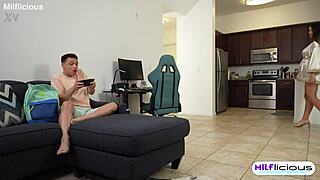 horny pregnant stepmom anna begs for rough creampie pounding and tit tease
