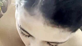 Girlfriend Swallows Best Friend's Huge Load After Dorm Room Blowjob