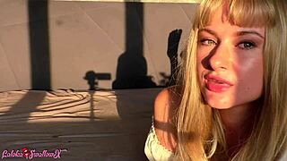 wild blonde slurps teacher's monster cock deep till facial explosion 😜