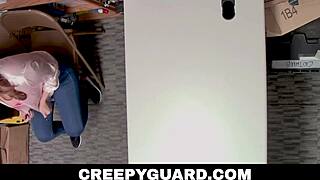 Creepy Guard Makes Big Ass Skylar Kneel Suck Lp Officer Cock