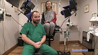 kalani luana spreads her latina tits and pussy for dr tampa's intimate yearly checkup