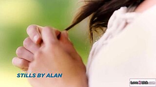 Petite lesbian trembles with desire as small tits stalker rims her deeply