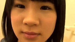 landlady ami fingers her big shaved pussy then takes creampie in toilet