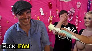 pornstar tory lane's dirty talk deepthroat on contest winner's cock, then wild group ride