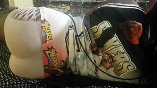 young teen bends over flashing ass shaking it teasing slow