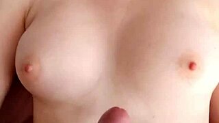 stepsis strokes my cock till huge load blasts her tits pov
