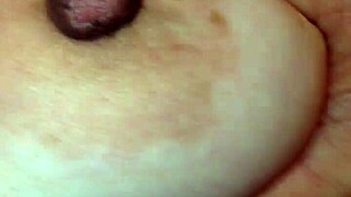 Japanese bbw milf pinches and tugs her fat nipples during teasing tit play session