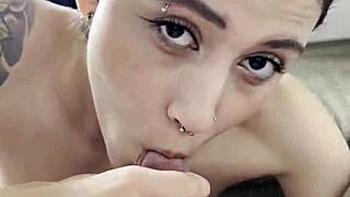 Girlfriend Swallows Best Friend's Huge Load After Dorm Room Blowjob