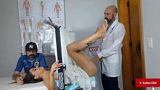 gynecologist sneaks a quickie with small waist wife at hospital without cuckold knowing