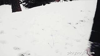 glamorous brunette teen sneaks hot lover fuck in secret spot