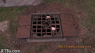 guy tied tight in sadomasochism ropes waits for pain play