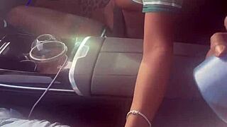 Check her gripping that monster black cock in the car