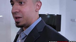 watching my ebony wife deepthroat that huge cock stud feels so intense sharing her rough