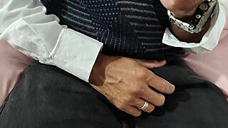 Chubby brazilian milf with big natural tits and small waist forces stepson to fuck her wet pussy after catching him jerking