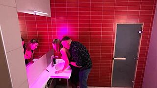 public toilet cam catches teen fucking stranger creampie 😈💦