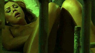 how does this sexy lesbian slave cum so hard masturbating bound in femdom bondage?