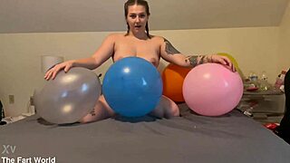 i love farting loud while popping these balloons it makes me so wet and gassy
