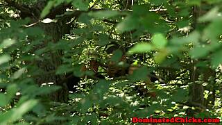 Busty Bound Sub Bent Over Outdoor Rough Fuck Facial Finish