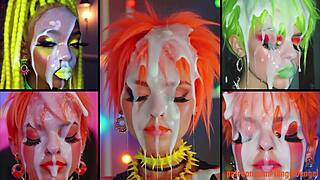 hot girls take massive facials and cumshots