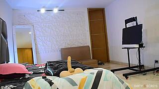 Young Lil Timy GRABS her stepmother's TOY for a squirting COWGIRL ride swap