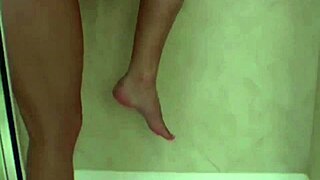 sweet teen bathes teasing wet nipples and dripping pussy close