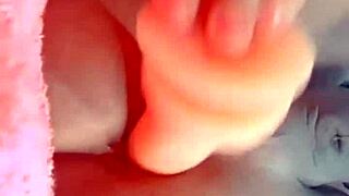 Trans cutie spreads her sticky tight anal hole wide for dildo play